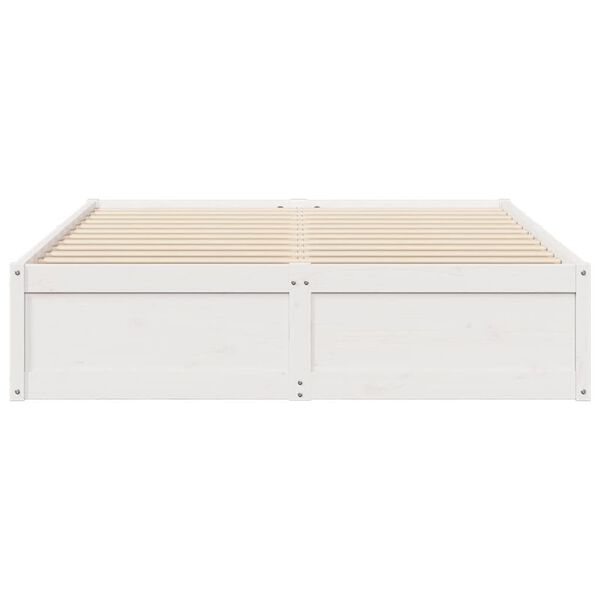 vidaXL Cadre de lit sans matelas blanc 160x200 cm bois de pin massif