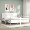 vidaXL Cadre de lit sans matelas blanc bois massif