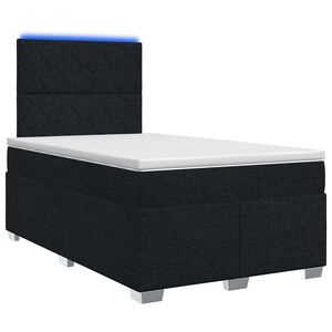 vidaXL Lit boxspring avec matelas Noir 120 x 200 cm Tissu