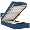 vidaXL Lit ottoman avec matelas bleu 90x200 cm tissu