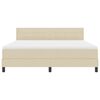 vidaXL Lit &agrave; ressorts avec matelas Cr&egrave;me 180 x 200 cm tissu