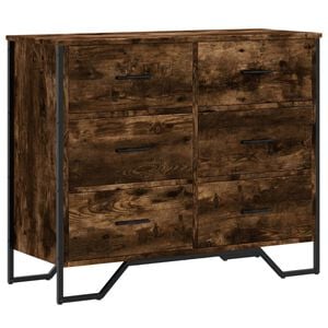 vidaXL Commode ch&ecirc;ne fum&eacute; 91x35,5x74,5 cm bois d'ing&eacute;nierie