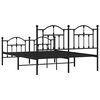vidaXL Cadre de lit m&eacute;tal sans matelas avec pied de lit noir 150x200cm