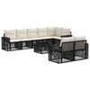 vidaXL Ensemble de canap&eacute; de jardin 9 pc Noir et blanc cr&egrave;me polyrotin