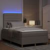 vidaXL Lit &agrave; ressort LED avec matelas Taupe 120 x 190 cm tissu