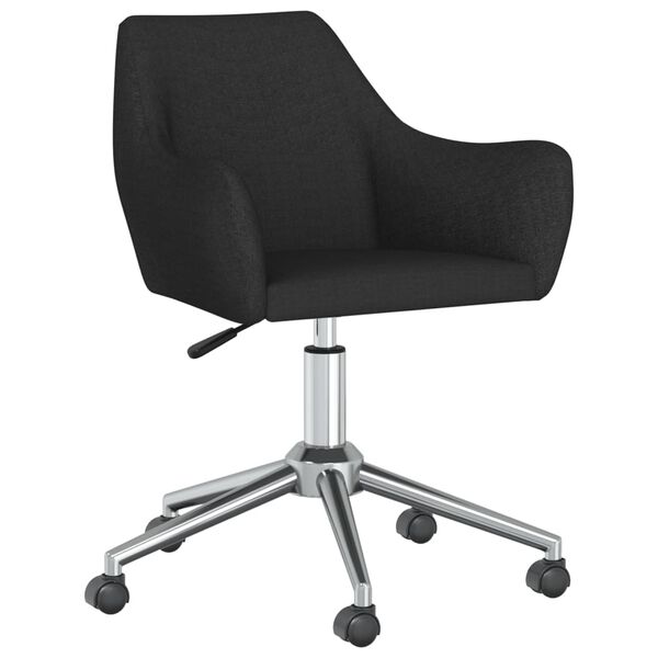 vidaXL Chaises pivotantes &agrave; manger lot de 2 Noir Tissu