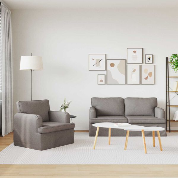 vidaXL Canap&eacute; 140cm 2 pcs Taupe M&eacute;tал