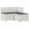 vidaXL Canap&eacute; de jardin 3 places avec coussins look rattan PP Blanc