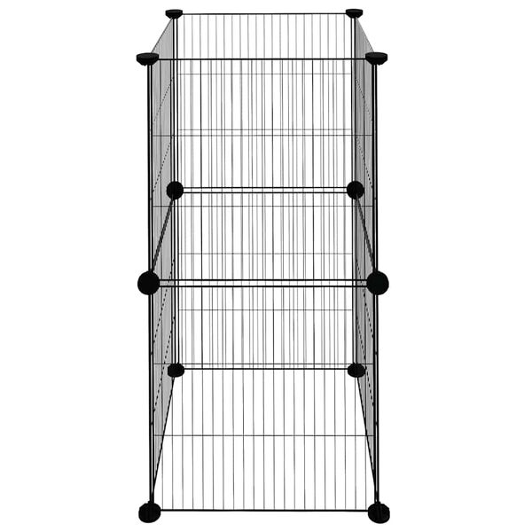 vidaXL Cage animaux de compagnie à 8 panneaux Noir 35x35 cm Acier