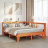 vidaXL Lit biblioth&egrave;que sans matelas cire marron 140x200 cm pin massif