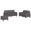 vidaXL Ensemble de canap&eacute;s 3 pcs avec coussins Gris Similicuir
