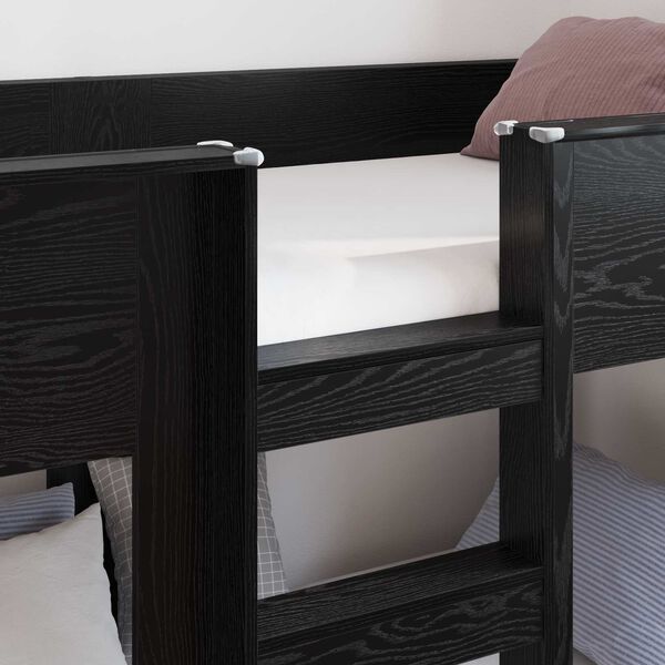 vidaXL Lit Superpos&eacute; pour Enfants Ch&ecirc;ne noir 100 x 200 cm