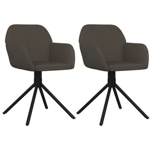 vidaXL Chaises pivotantes &agrave; manger lot de 2 Gris fonc&eacute; Velours