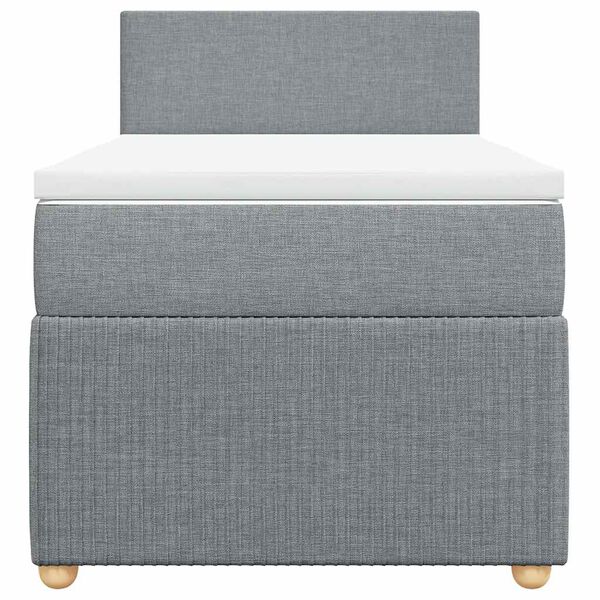 vidaXL Sommier &agrave; lattes de lit et matelas Gris clair 90x190 cm Tissu