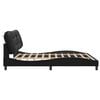 vidaXL Cadre de lit sans matelas Hvar noir 200x200 cm similicuir