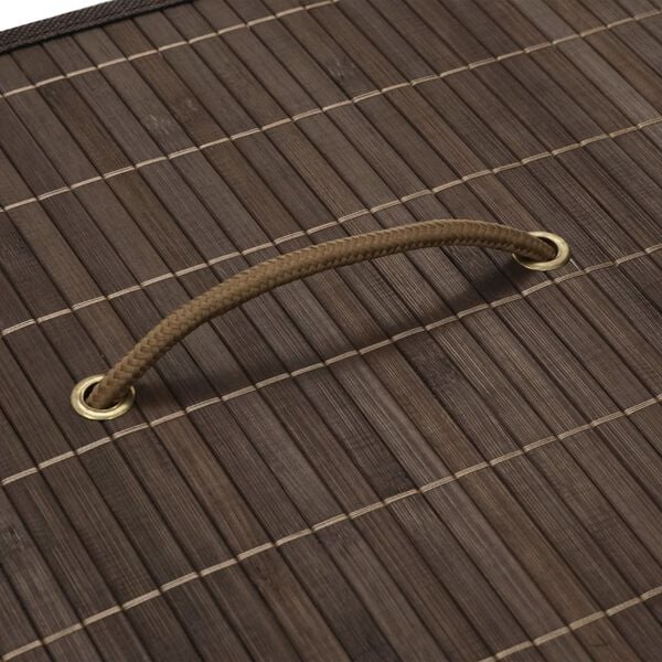 vidaXL Panier &agrave; linge rectangulaire Bambou Marron fonc&eacute;