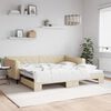 vidaXL Lit de jour avec lit gigogne cr&egrave;me 100x200 cm tissu