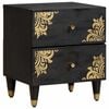 vidaXL Cabinet de chevet Noir 40 x 33 x 46 cm Bois de mangue massif
