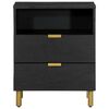 vidaXL Table de chevet noir 50x33x62 cm bois d'ing&eacute;nierie