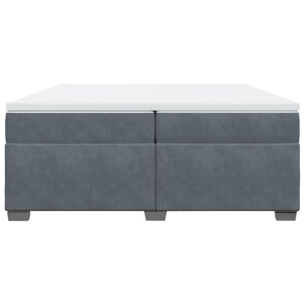 vidaXL Sommier &agrave; lattes de lit et matelas Gris fonc&eacute; 200x200cm Velours