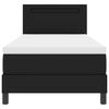 vidaXL Lit &agrave; ressorts avec matelas Noir 90 x 200 cm Simili cuir
