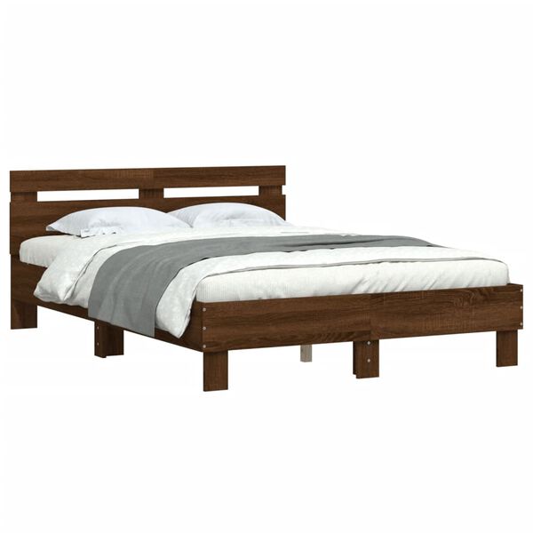 vidaXL Cadre de lit sans matelas ch&ecirc;ne marron 120x200 cm