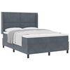 vidaXL Lit &agrave; ressorts avec matelas Gris fonc&eacute; 140 x 190 cm Velours