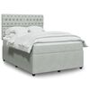 vidaXL Sommier &agrave; lattes de lit et matelas Gris clair 140x200cm Velours