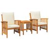 vidaXL Ensemble de canap&eacute; de jardin avec coussin 3 pcs Huile Naturelle
