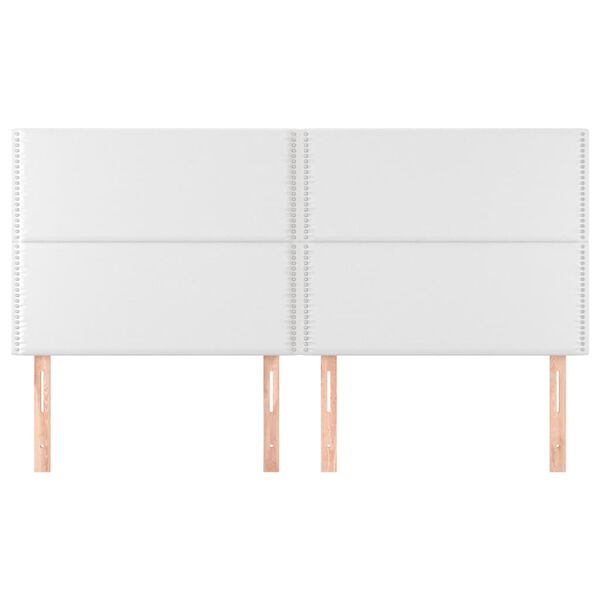 vidaXL Tête de lit blanche 160 x 5 x 118/128 cm similicuir