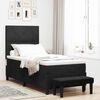 vidaXL Lit &agrave; ressorts avec matelas Noir 100 x 200 cm Velours