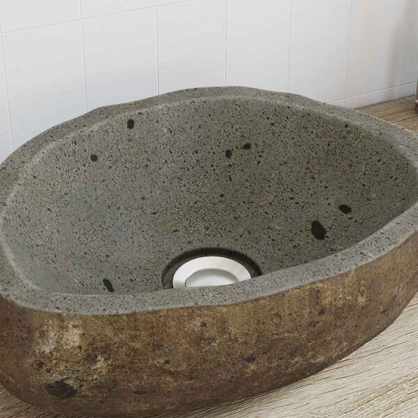 vidaXL Lavabo Gris clair (30-37) x (25-30) x 12 cm Pierre de Rivi&egrave;re