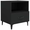 vidaXL Table de chevet Noir Bois d'ing&eacute;nierie