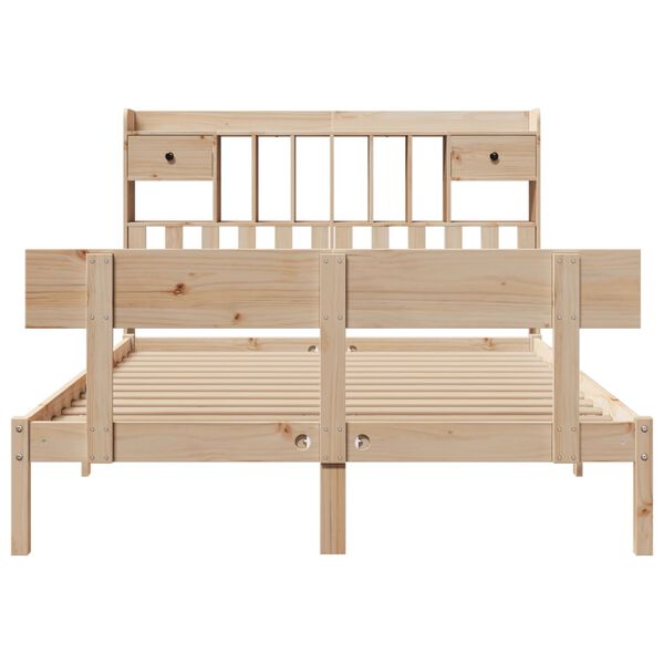 vidaXL Lit biblioth&egrave;que sans matelas 160x200 cm bois massif de pin