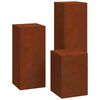 vidaXL Support de Plante 3 pi&egrave;ces Rouill&eacute; 24 x 24 x 75 cm Acier patin&eacute;
