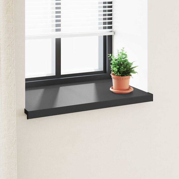 vidaXL Appui de fen&ecirc;tre Noir avec grain de bois 60 x 50 x 4,5 cm PVC