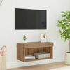 vidaXL Ensemble meuble TV avec LED Ch&ecirc;ne artisanal Bois d'ing&eacute;nierie