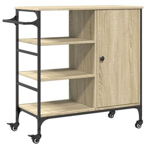 vidaXL Chariot de cuisine ch&ecirc;ne sonoma bois d'ing&eacute;nierie