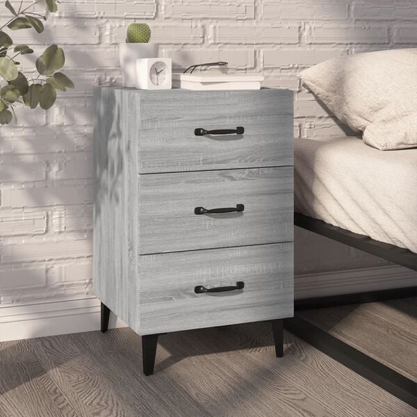 vidaXL Table de chevet sonoma gris 40x40x66 cm bois d'ing&eacute;nierie