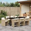vidaXL Ensemble de salle &agrave; manger pour jardin 9 pcs Beige polyrotin