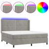 vidaXL Sommier &agrave; lattes de lit matelas et LED Gris clair 180x200 cm