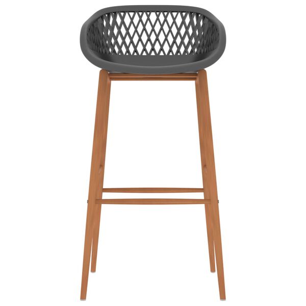 vidaXL Chaises de bar lot de 2 gris