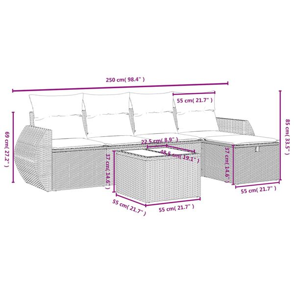 vidaXL Salon de jardin 5 pcs avec coussins noir r&eacute;sine tress&eacute;e