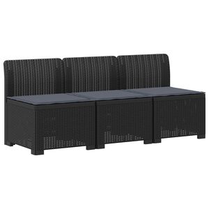 vidaXL Canap&eacute; de jardin 3 places avec coussins look rattan 3 place PP