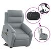 vidaXL Fauteuil inclinable de massage &eacute;lectrique Gris clair Tissu