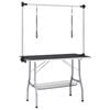 vidaXL Table de toilettage r&eacute;glable de chiens avec 2 boucles et panier