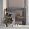 vidaXL Cadre de lit superpos&eacute; avec bureau Gris Sonoma 75 x 190 cm