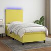 vidaXL Sommier &agrave; lattes de lit avec matelas et LED Vert 90x190cm Tissu