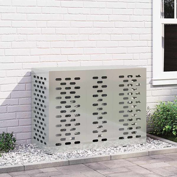 vidaXL Housse de climatiseur Argent 110 x 50 x 80 cm Acier galvanis&eacute;