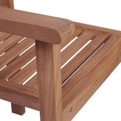 vidaXL Chaises de jardin lot de 2 et coussins crème Bois teck massif